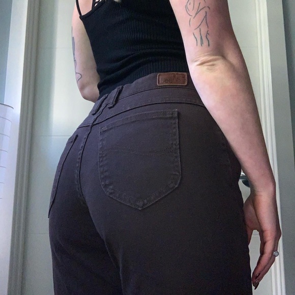 Lee High Waisted Brown Jeans - Picture 1 of 4